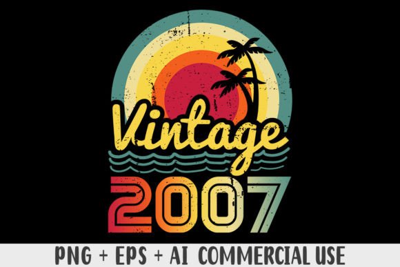 Download Vintage 2007 PNG Sublimation Design - 2007 Collection