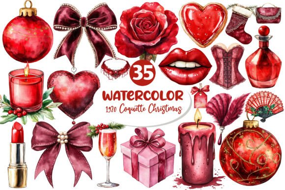 Download 1920 Coquette Christmas Clipart - 1920 Collection